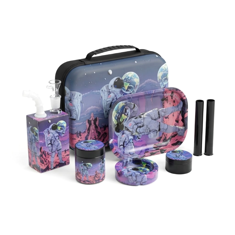 Zipper Set Cosmic Bliss with Ashtray, Grinder, Tray, Bong and Containe ...